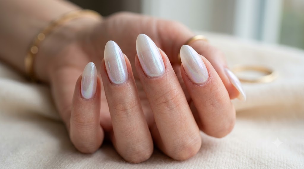 Subtle Chrome Dust Soap Glazed Nails